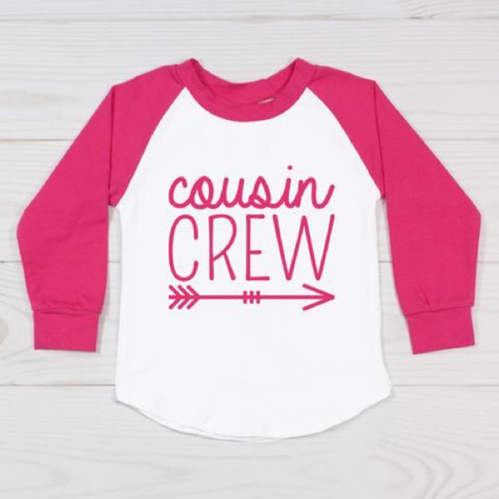 🆕Personalized Kids Cousin Crew Raglan Tees - Picture 5 of 9